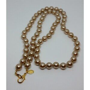 Joan Rivers faux pearl tan long necklace costume jewelry dressy classy timeless